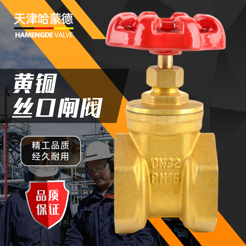 哈蒙德HTSKZF全铜闸阀4分6分1寸2黄铜15水表dn20自来水管开关阀门铜闸阀