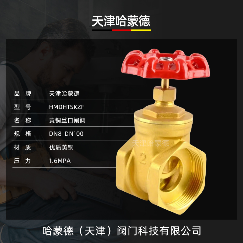 哈蒙德HTSKZF全铜闸阀4分6分1寸2黄铜15水表dn20自来水管开关阀门铜闸阀
