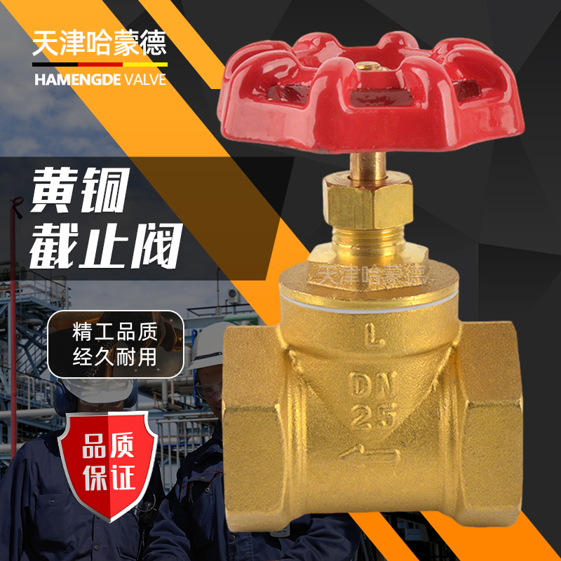 哈蒙德HTJZF全铜截止阀dn15水管4分6分1寸耐高温空调蒸气铜水表开关