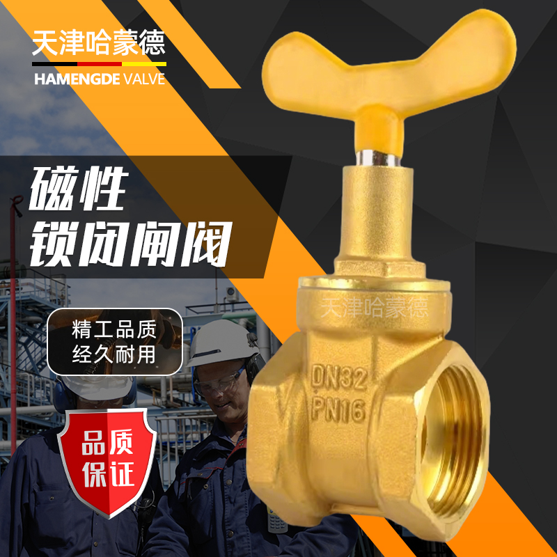 哈蒙德SBZF磁性锁闭铜闸阀加密带锁水表前阀门自来水管防盗钥匙开关