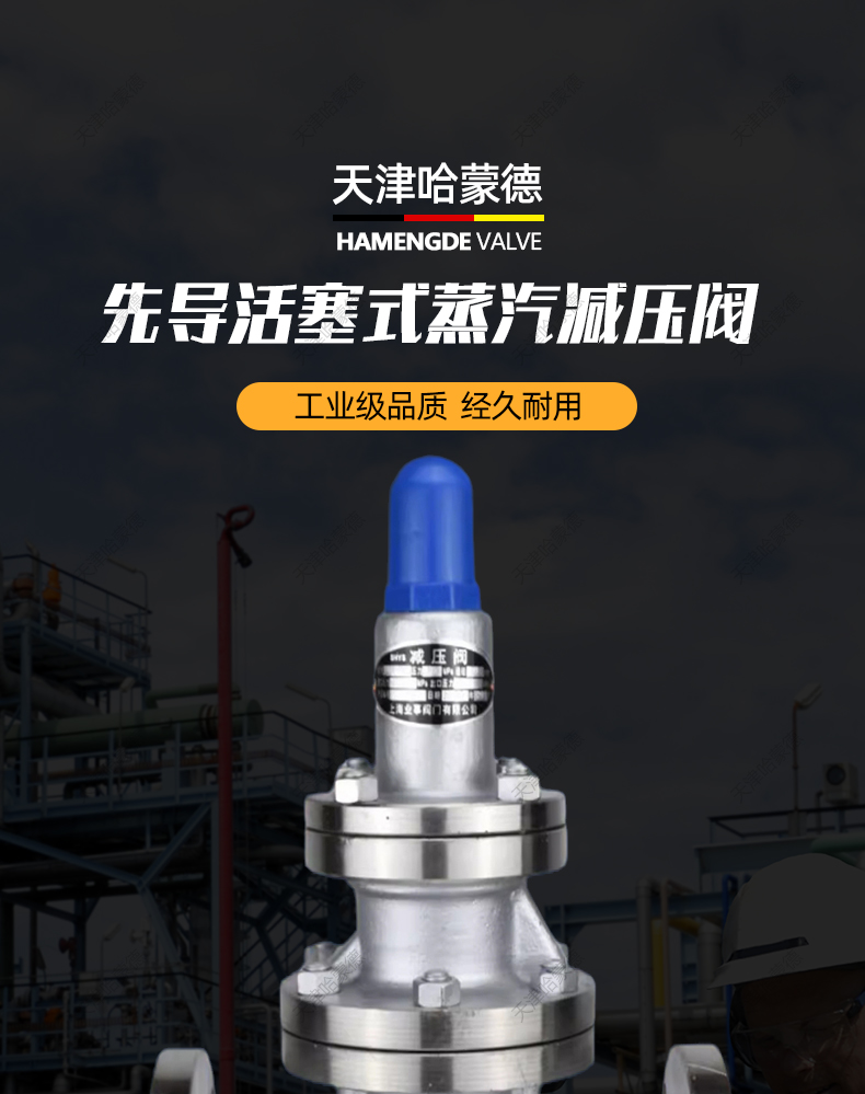 哈蒙德先导活塞式304不锈钢法兰减压阀可调蒸汽锅炉式Y43W16P.jpg