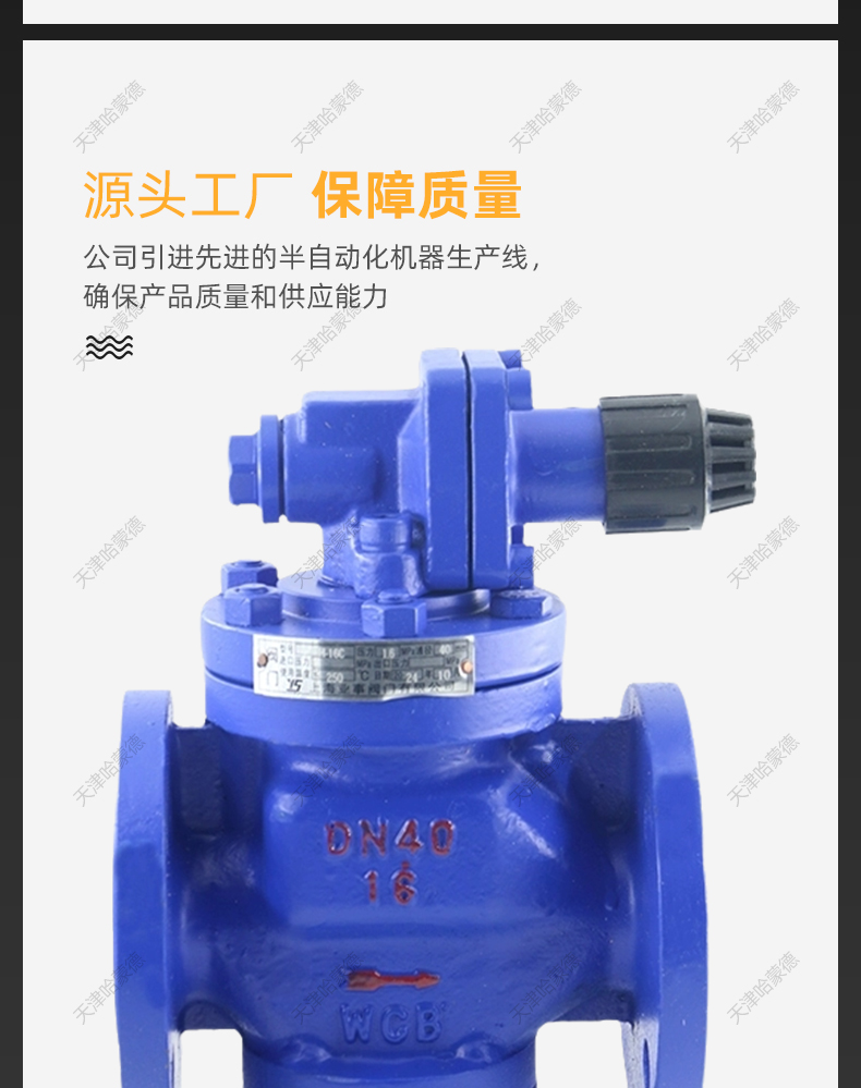 哈蒙德铸钢法兰高灵敏度蒸汽减压阀YG43H16C代替日本阀天RP6.jpg