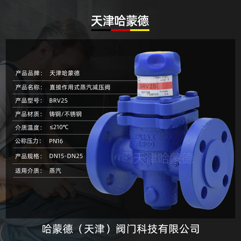 哈蒙德 斯派莎克型BRV2S直接作用式高温蒸汽减压阀DN15 20 25
