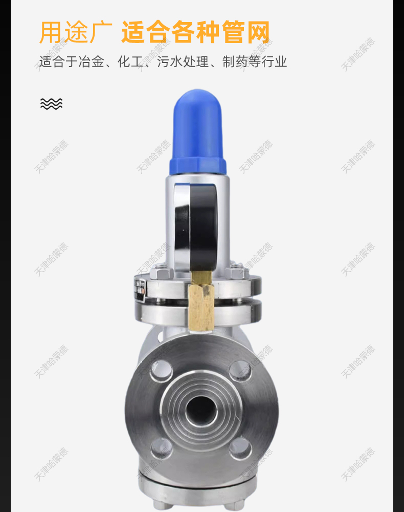 哈蒙德带压力表Y42X16P自来水弹簧活塞式可调式不锈钢法兰减压阀.jpg