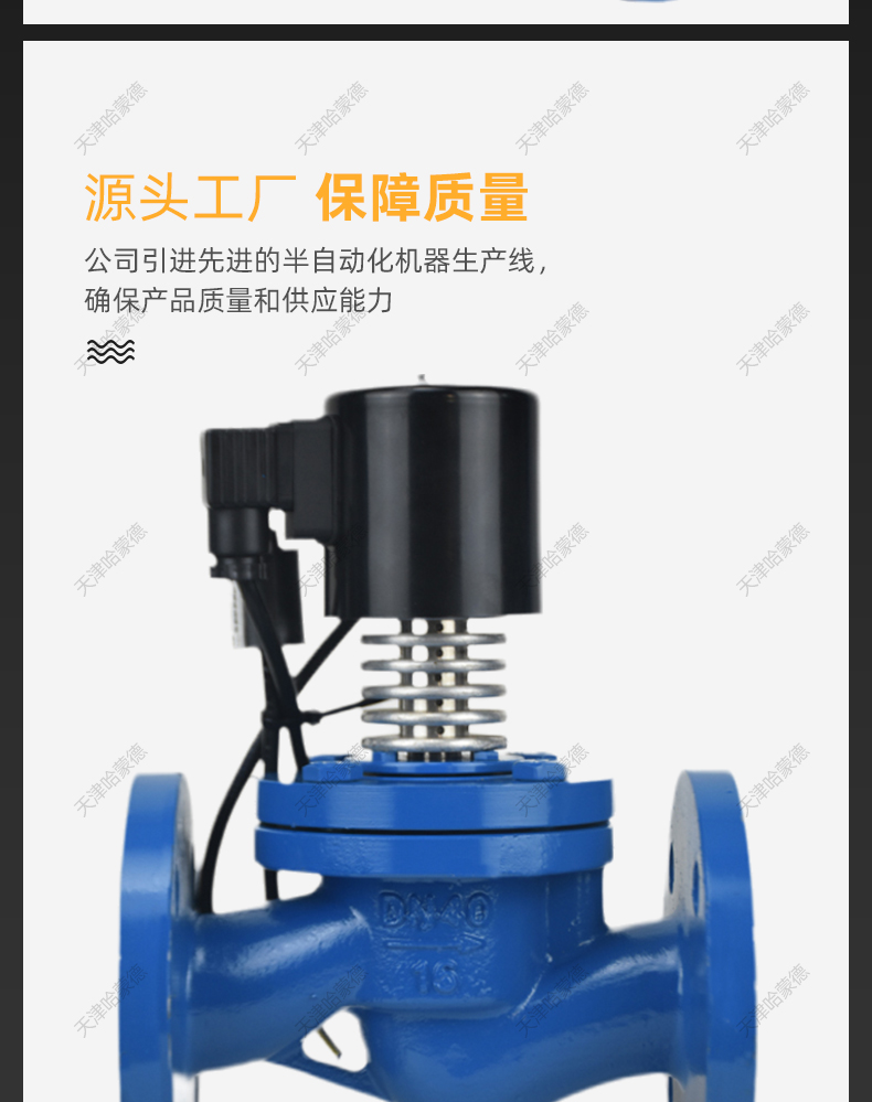哈蒙德铸钢法兰高温电磁阀ZCG16C工业常闭型带蒸汽导热油AC220V.jpg