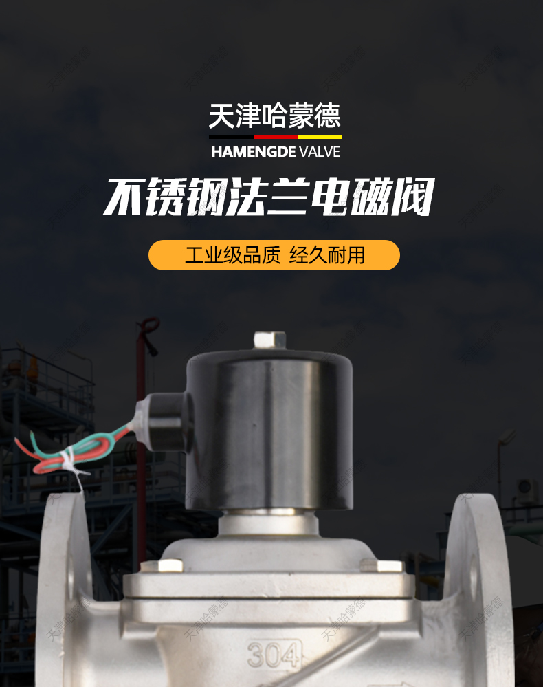 ZBSF全304不锈钢蒸汽高温电磁阀法兰式常闭常开型DC24V防爆型220V.jpg