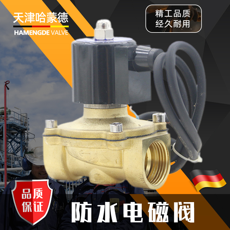 哈蒙德2A常闭水下喷泉室外24V防水AC220V电磁阀水阀DN15 20 4/6分