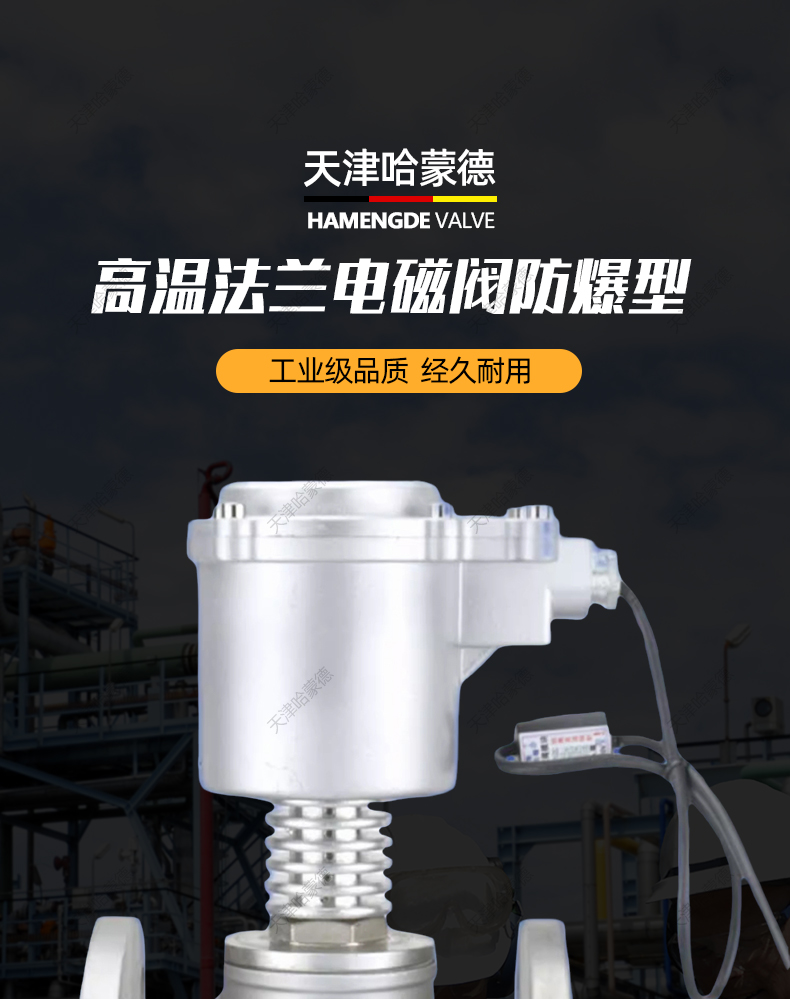 哈蒙德ZCG16P带散热片耐高温蒸汽导热油304不锈钢法兰防爆电磁阀.jpg