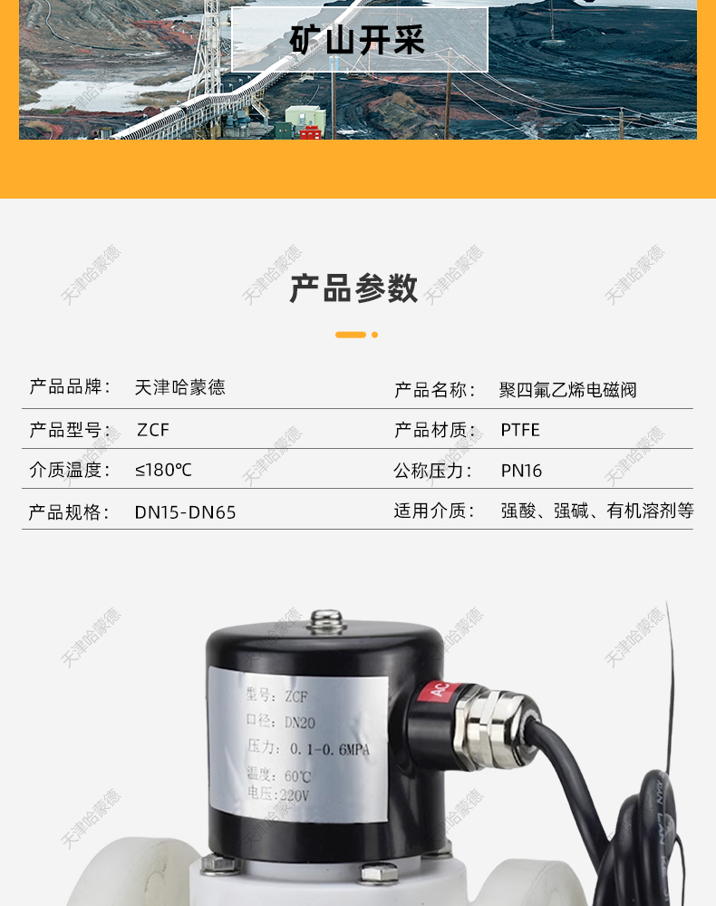 哈蒙德PTFE聚四氟乙烯法兰防爆电磁阀ZCF塑料王AC220V耐强酸强碱.jpg