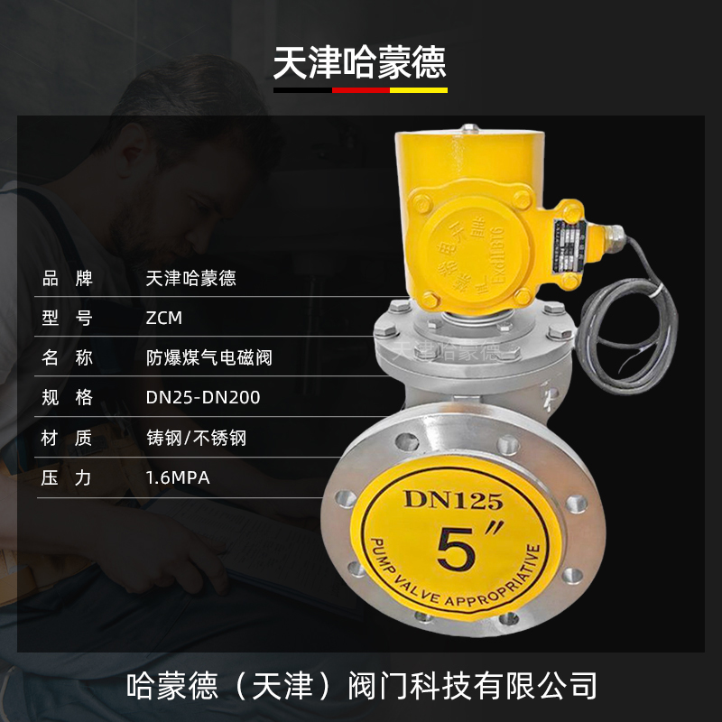 哈蒙德法兰防爆电磁阀切断阀铸钢不锈钢ZCM常闭型液化煤气天然气