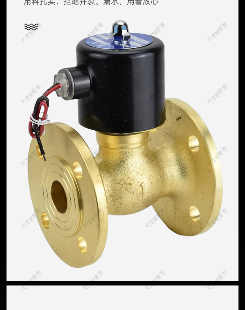 哈蒙德全铜黄铜法兰电磁阀零压启动ZQDF高温热水蒸汽AC220V常闭型.jpg