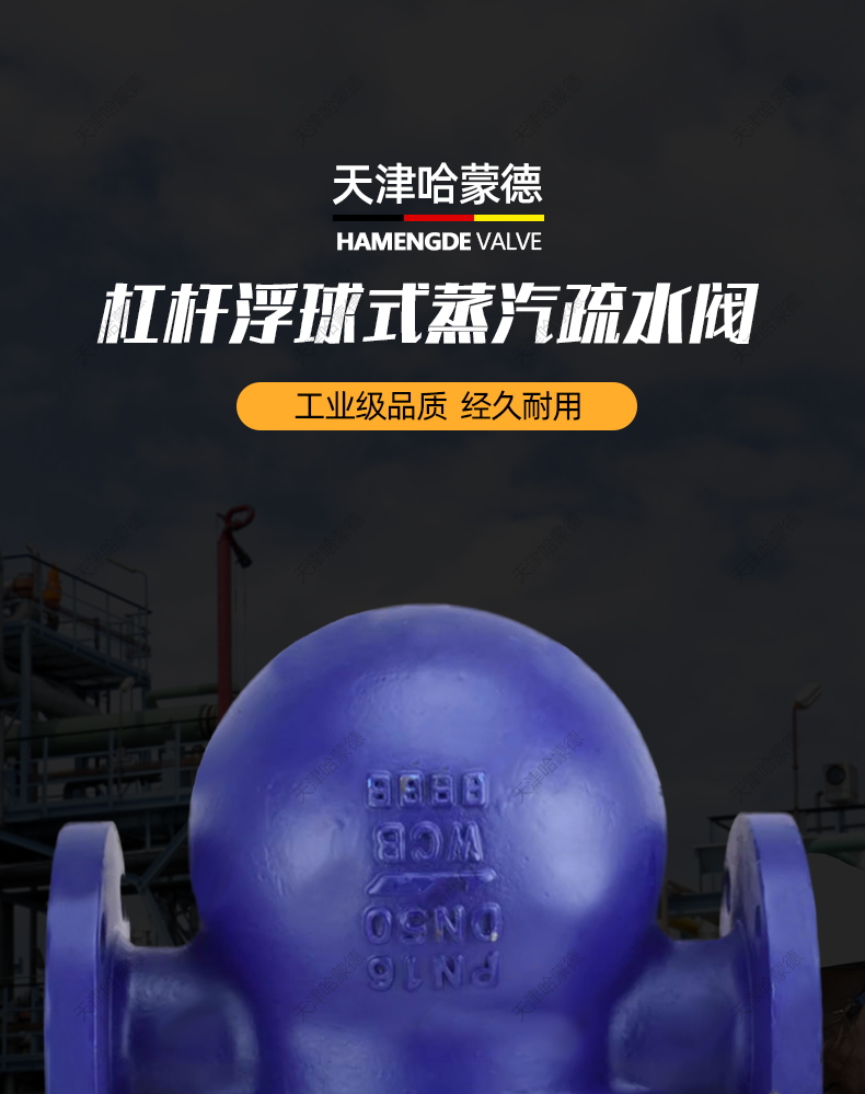 哈蒙德铸钢法兰杠杆浮球式蒸汽疏水阀 器锅炉自动排水阀FT44H-16C.jpg