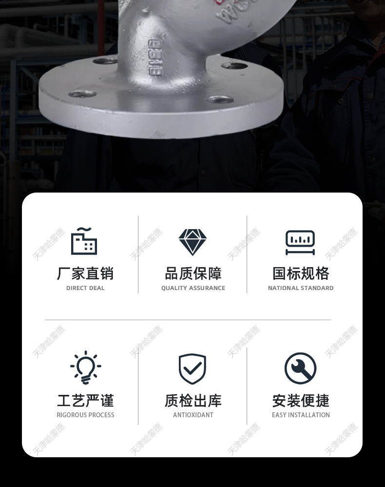 哈蒙德铸钢法兰Y型过滤器GL41H16C管道除污器DN50 65 80 100 150.jpg