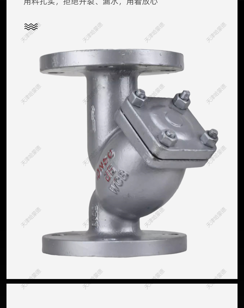 哈蒙德铸钢法兰Y型过滤器GL41H16C管道除污器DN50 65 80 100 150.jpg