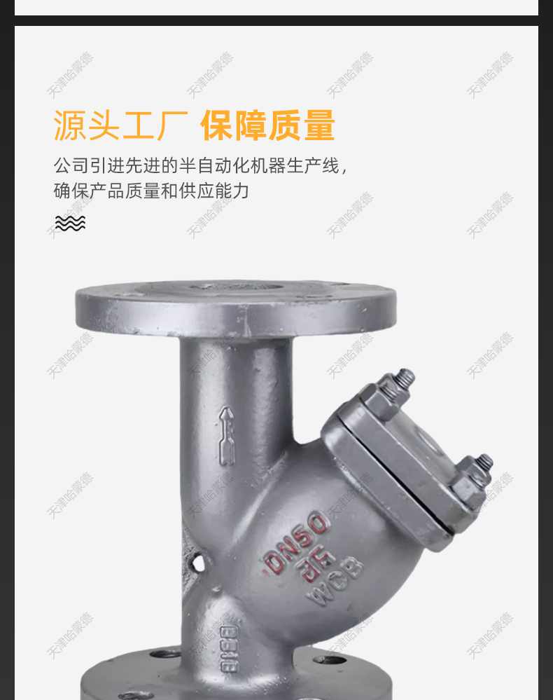 哈蒙德铸钢法兰Y型过滤器GL41H16C管道除污器DN50 65 80 100 150.jpg
