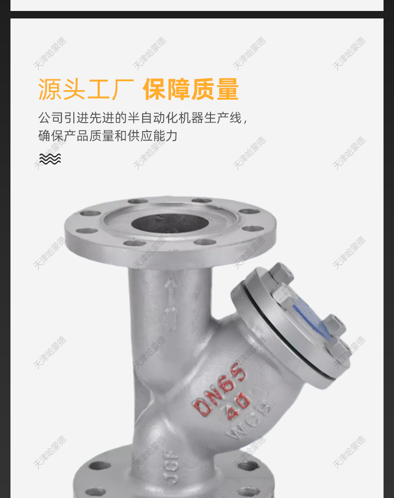 哈蒙德高温铸钢法兰Y型过滤器GL41H40C高压蒸汽排污除污器PN40.jpg