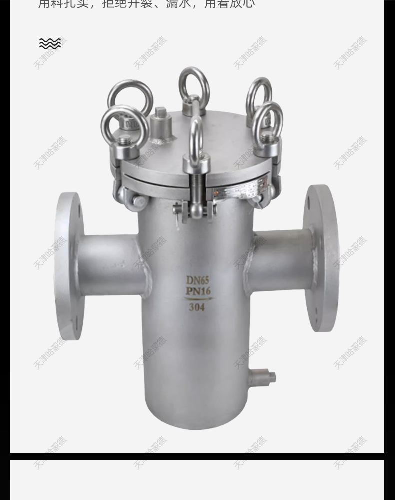 哈蒙德304不锈钢法兰快开篮式过滤器除污器SBL16P高温蒸汽自来水.jpg