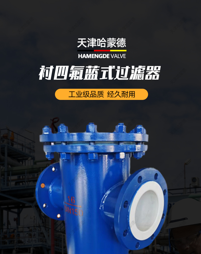 哈蒙德衬四氟蓝式过滤器衬氟篮式法兰除污器耐酸碱腐蚀SBLF46-16C.jpg