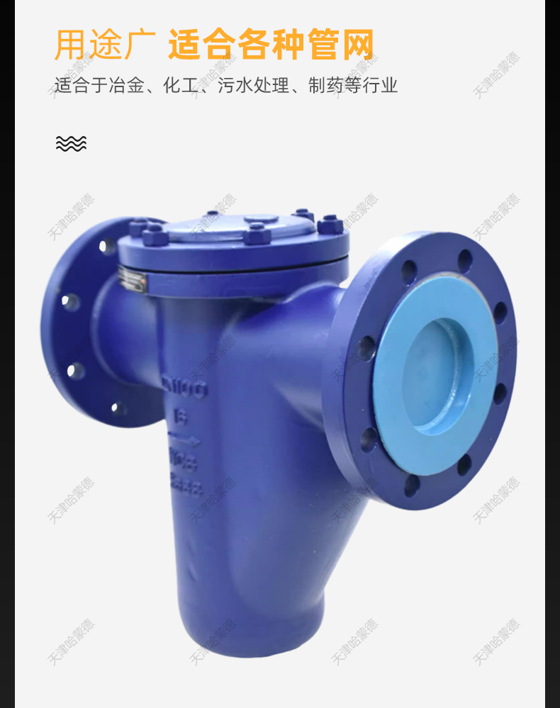 哈蒙德法兰U型蓝式过滤器排污除污器柴油石油液体管道铸钢LPG104.jpg