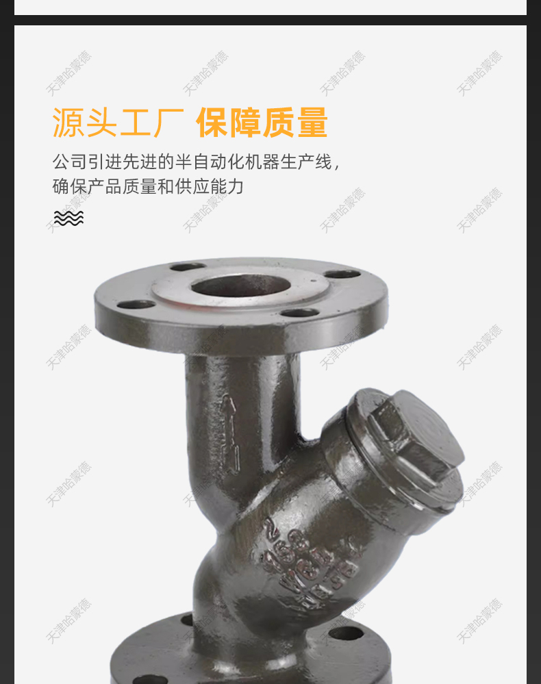哈蒙德美标铸钢法兰Y型过滤器碳钢除污器ANSI高温蒸汽GL41H150LB.jpg