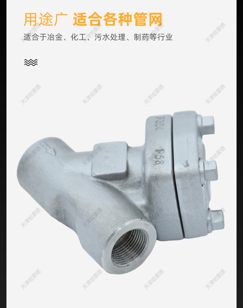 304不锈钢Y型过滤器高压高温蒸汽导热油内螺纹承插焊GL11W16/25P.jpg