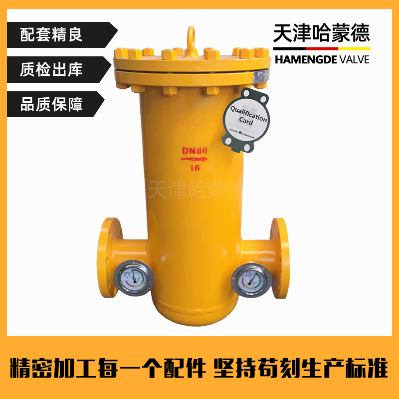 哈蒙德沼气液化石油煤气燃气天然气专用筒式法兰过滤器RQGL-16C