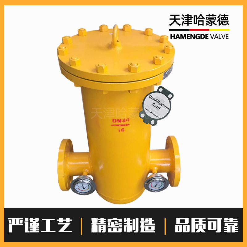 哈蒙德沼气液化石油煤气燃气天然气专用筒式法兰过滤器RQGL-16C