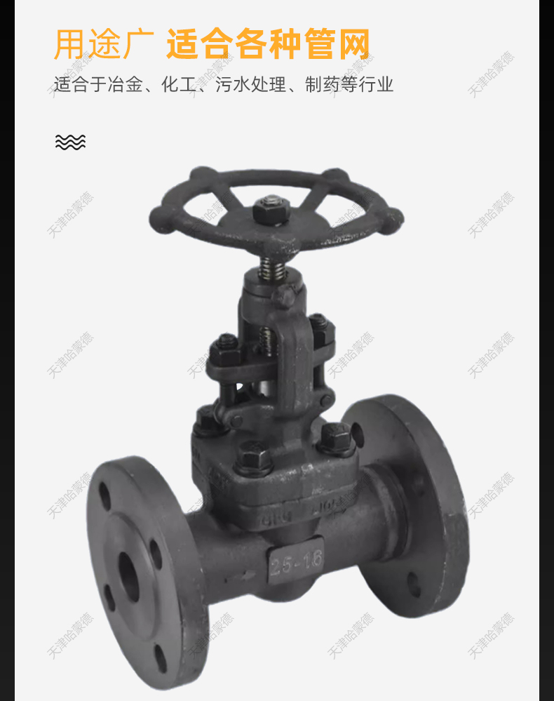 哈蒙德锻钢法兰截止阀高温高压蒸汽导热油手动阀门J41H16C A105.jpg