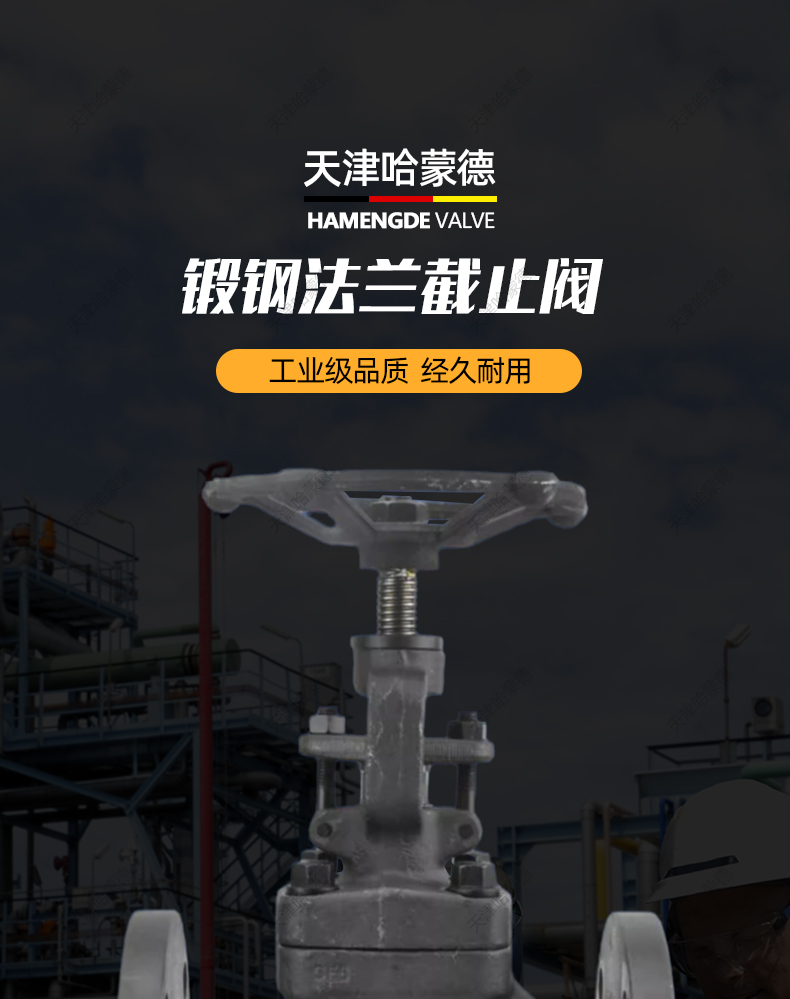哈蒙德锻钢法兰截止阀高温高压蒸汽导热油手动阀门J41H16C A105.jpg