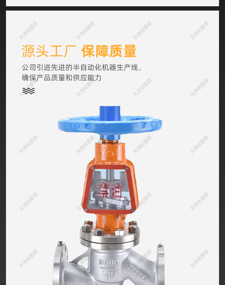 哈蒙德高压不锈钢法兰氧气截止阀专用脱脂禁油JY41W40P防火 静电.jpg