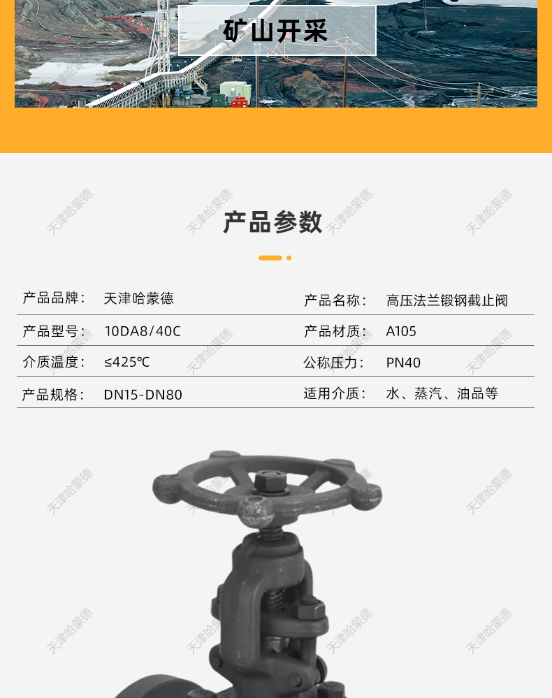 哈蒙德锻钢法兰截止阀J41H40C锅炉化工高压高温蒸汽导热油A105.jpg