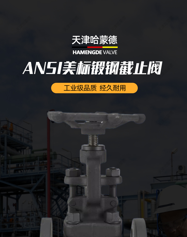 哈蒙德锻钢法兰美标截止阀J41H150LB锅炉化工热能高温蒸汽A105.jpg