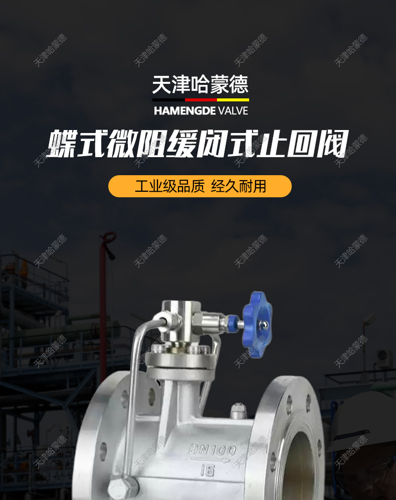 哈蒙德HH49X16P不锈钢304/316L微阻缓闭蝶式止回阀防倒流单向阀.jpg