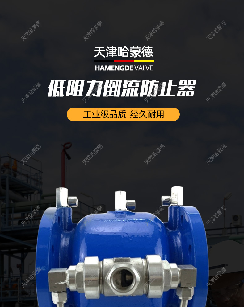 哈蒙德铸钢低阻力倒流防止器LHS743X16C不锈钢304防回流止回阀.jpg