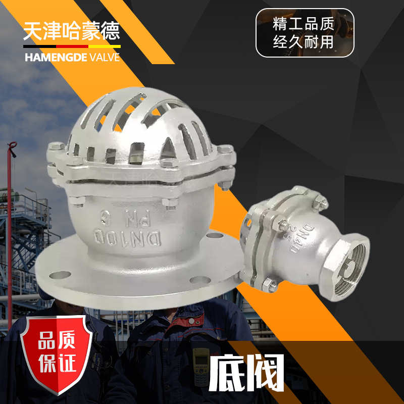 哈蒙德304不锈钢底阀止回阀H42W-6P吸抽水法兰升降式井水泵底阀