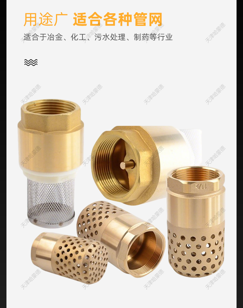 哈蒙德铜水泵止回底阀防倒流4分6分1寸单向阀抽吸水带滤网止逆阀.jpg