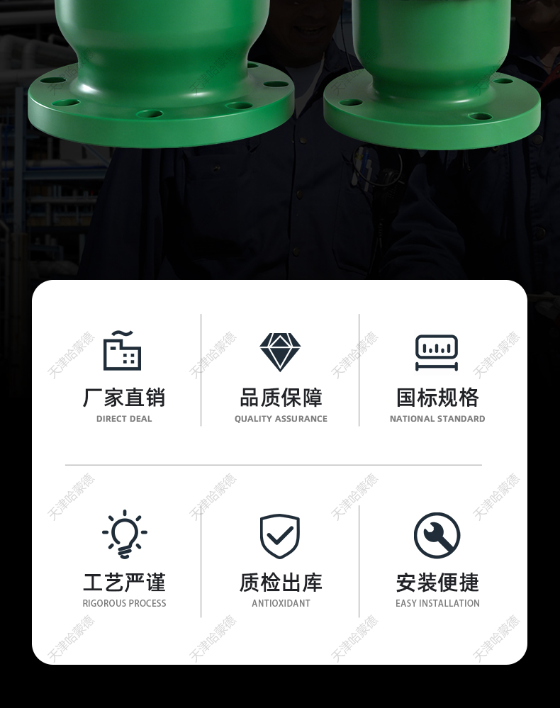 哈蒙德FRPP法兰升降式底阀pp防腐耐酸塑料绿色底阀止回阀止逆阀.jpg
