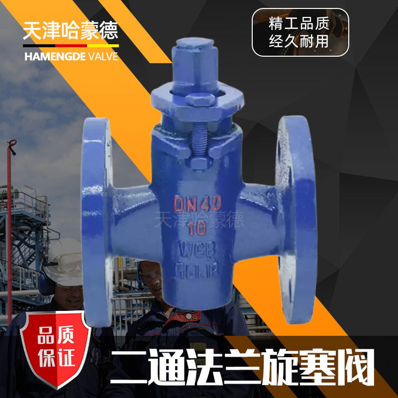 哈蒙德直通旋塞阀X43W-10C法兰铸钢两通二通旋塞阀DN100蒸汽油品