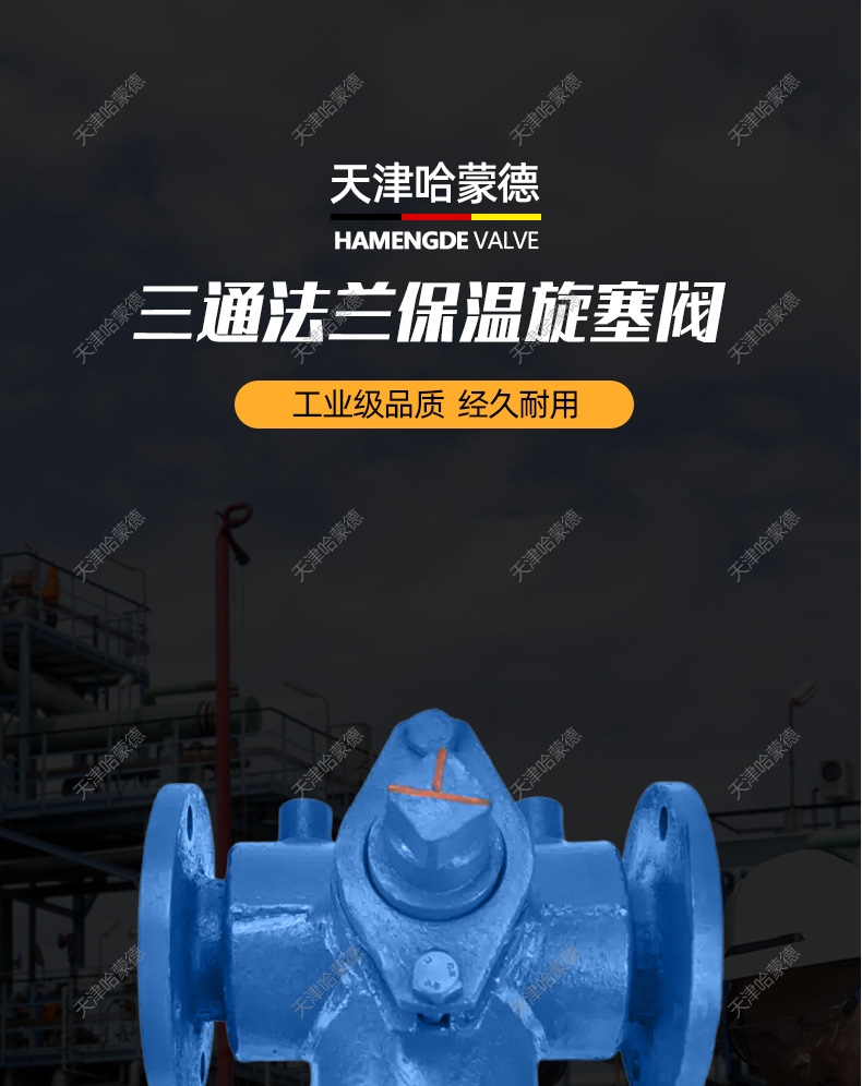 哈蒙德直通旋塞阀X43W10C法兰铸钢两通二通旋塞阀DN100蒸汽油品.jpg