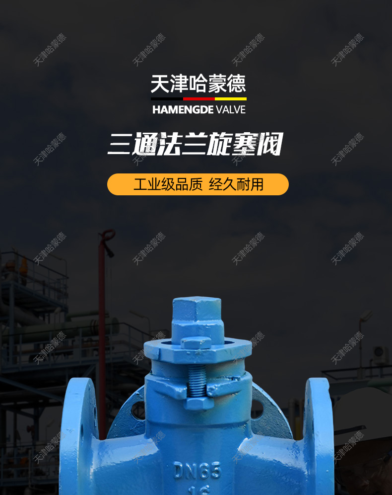 哈蒙德X44W10C WCB铸钢法兰三通旋塞阀DN50 65 80 100 125 150.jpg