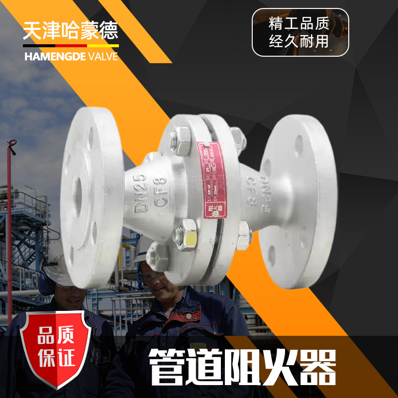 哈蒙德全不锈钢法兰防爆管道阻火器GZW1燃气天然气柴油煤油石油