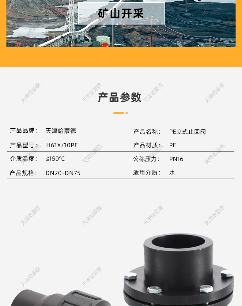 哈蒙德PE止回阀单向止水塑料开关热熔阀门4分20 25逆止阀管件配件.jpg