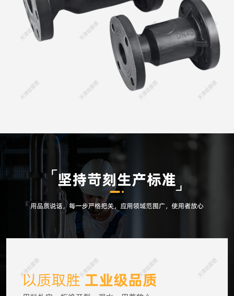 哈蒙德 PE立式法兰止回阀耐酸碱化工专用pe/pp塑料单向阀H41F10S.jpg