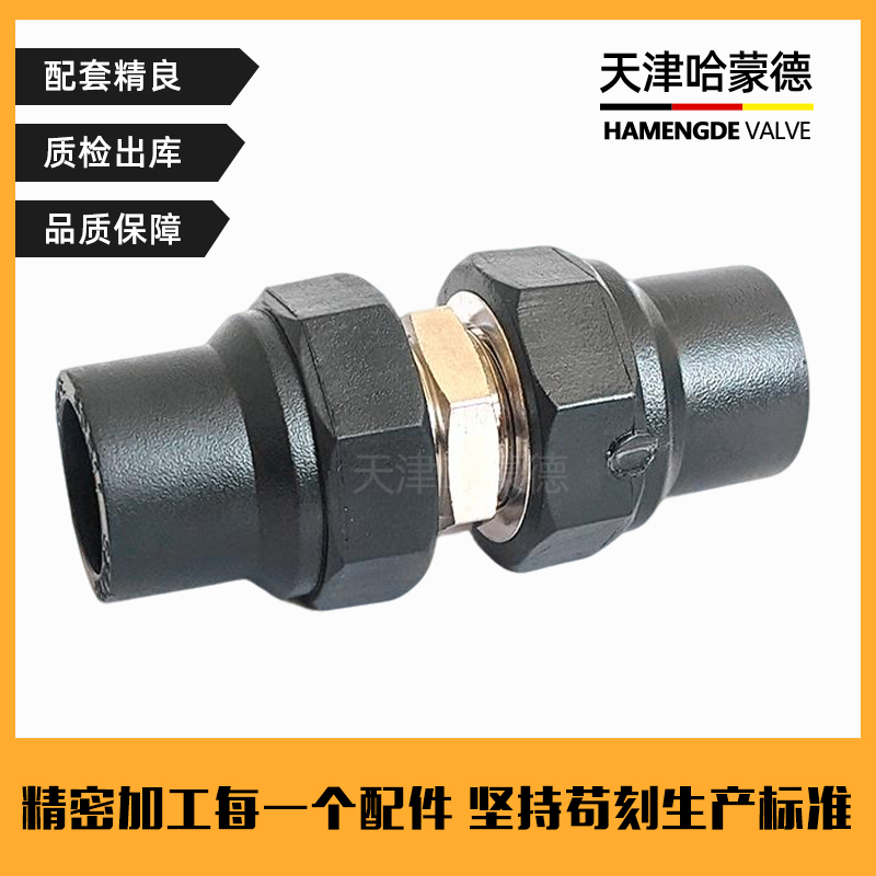 PE止回阀门单向阀卧式立式横竖装4分6分1寸热熔黑管止逆阀回水阀