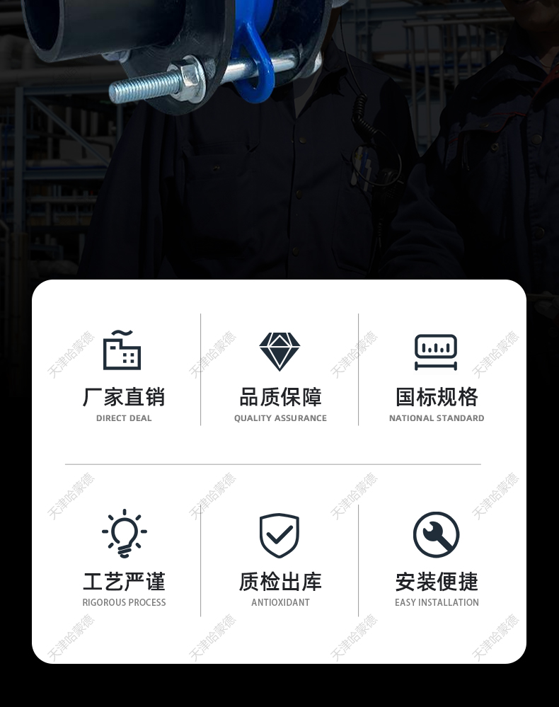 哈蒙德PE对接蝶阀管道阀门开关水管法兰快开阀4寸6寸75 90 16 110.jpg