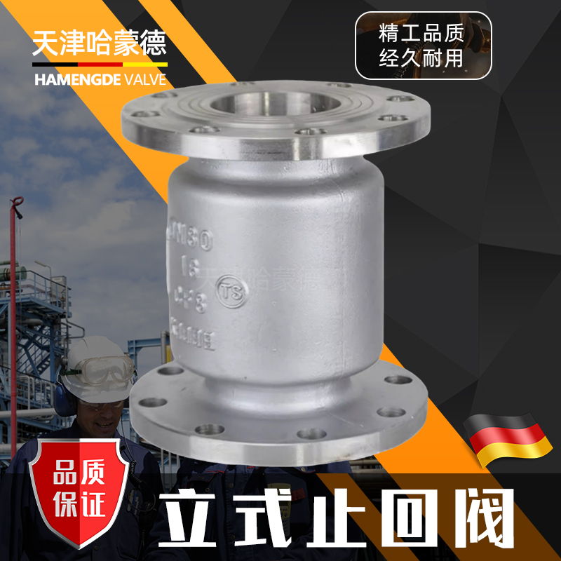 H42W-16P不锈钢立式止回阀304法兰单向逆止阀水泵DN50 65 80 100
