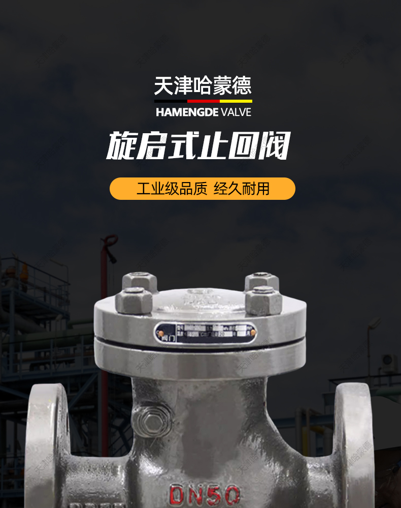 哈蒙德A105锻钢旋启式止回阀H44H-16C高压高温蒸汽法兰单向逆止阀.jpg