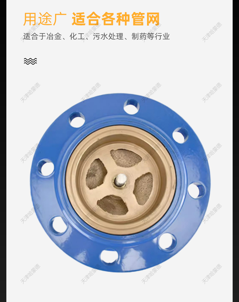 哈蒙德不锈钢芯消声止回阀HC41X16防倒流自来水泵法兰单向逆止阀.jpg
