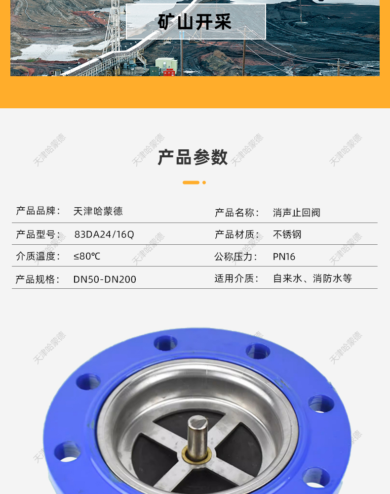 哈蒙德HC41X-16法兰消声止回阀音立卧式单向阀DN40 50 65 80 100.jpg