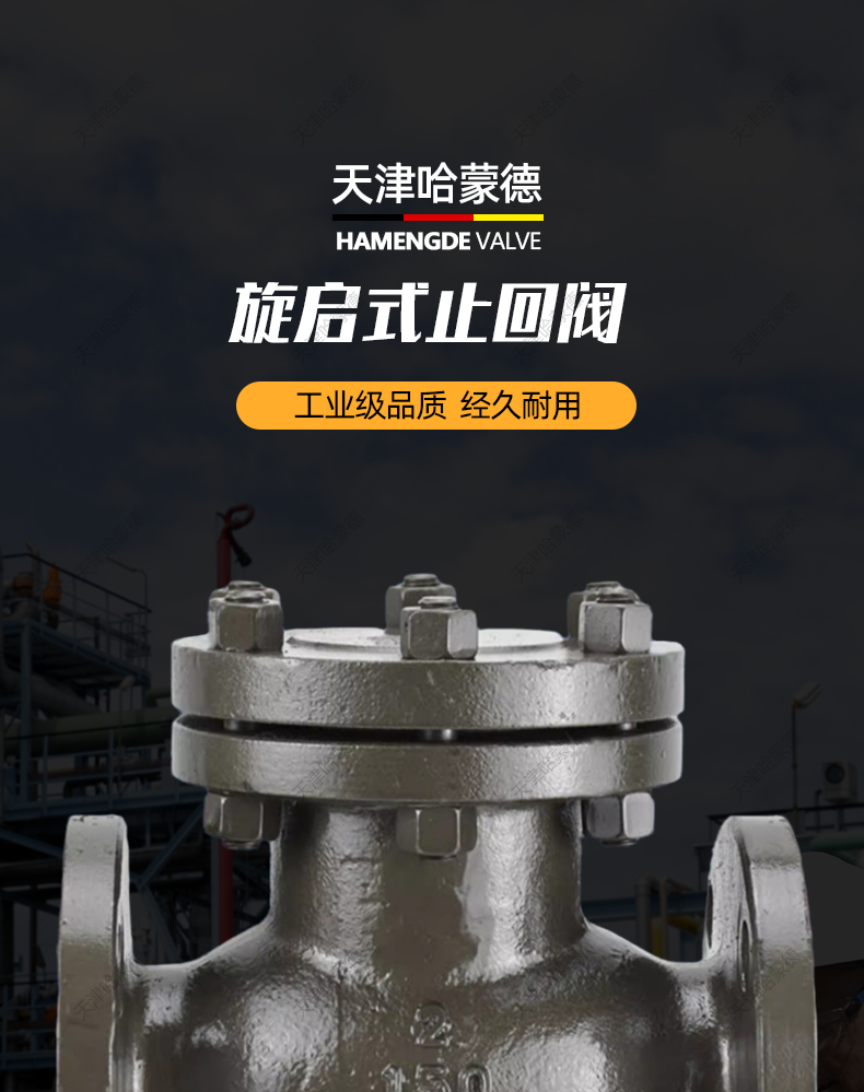 哈蒙德美标旋启式止回阀H44H150LB高温蒸汽铸钢法兰单向阀逆止阀.jpg
